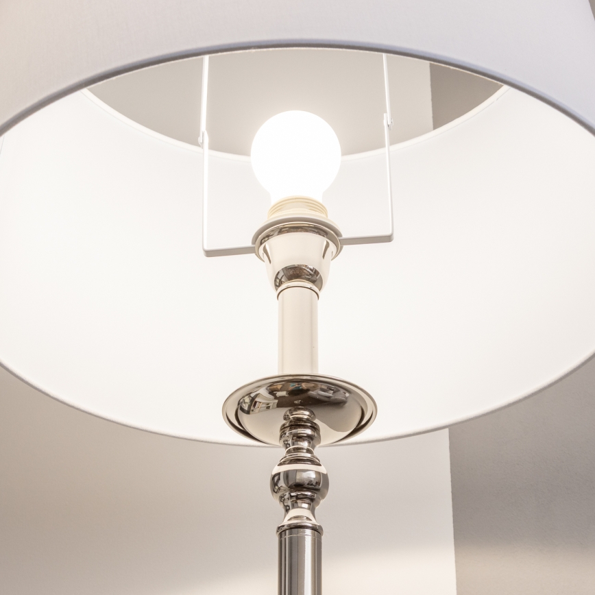 Brilagi - Lampă LED de podea CERIA, 1 x E27, 60 W, 230 V, Ø 45 cm, crom lucios/alb