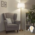 Brilagi - Lampă LED de podea CERIA 1xE27/20W/230V Ø 45 cm alb/auriu