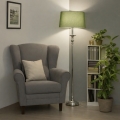 Brilagi - Lampă LED de podea CERIA, 1xE27/60W/230V, Ø 45 cm, crom lucios/verde
