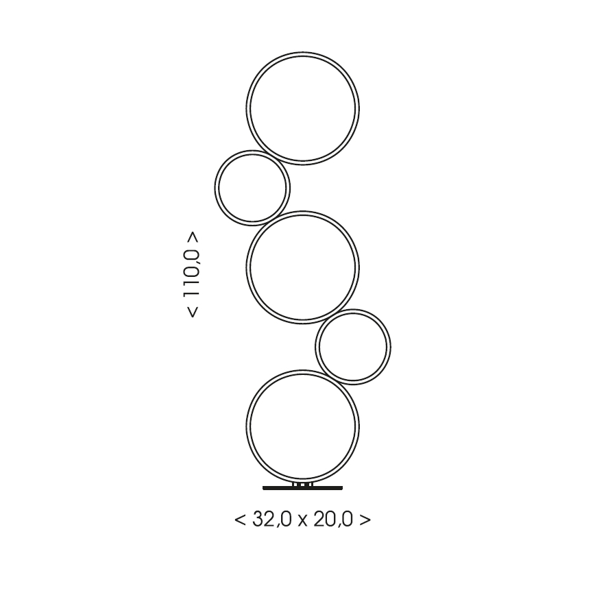 Brilagi - Lampă LED de podea ECHO LED/36W/230V 4000K 110 cm neagră