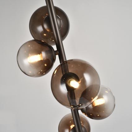 Brilagi - Lampă LED de podea MILLA 7xG9/3W/230V maro/maro fumuriu