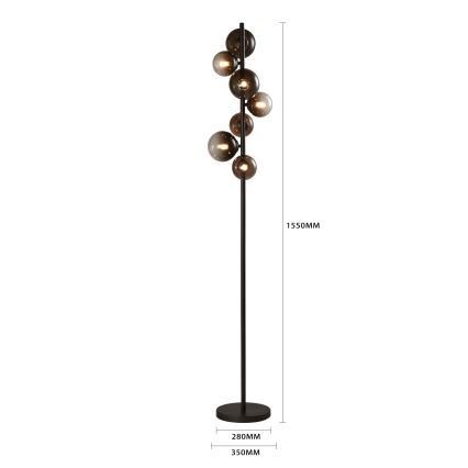 Brilagi - Lampă LED de podea MILLA 7xG9/3W/230V maro/maro fumuriu