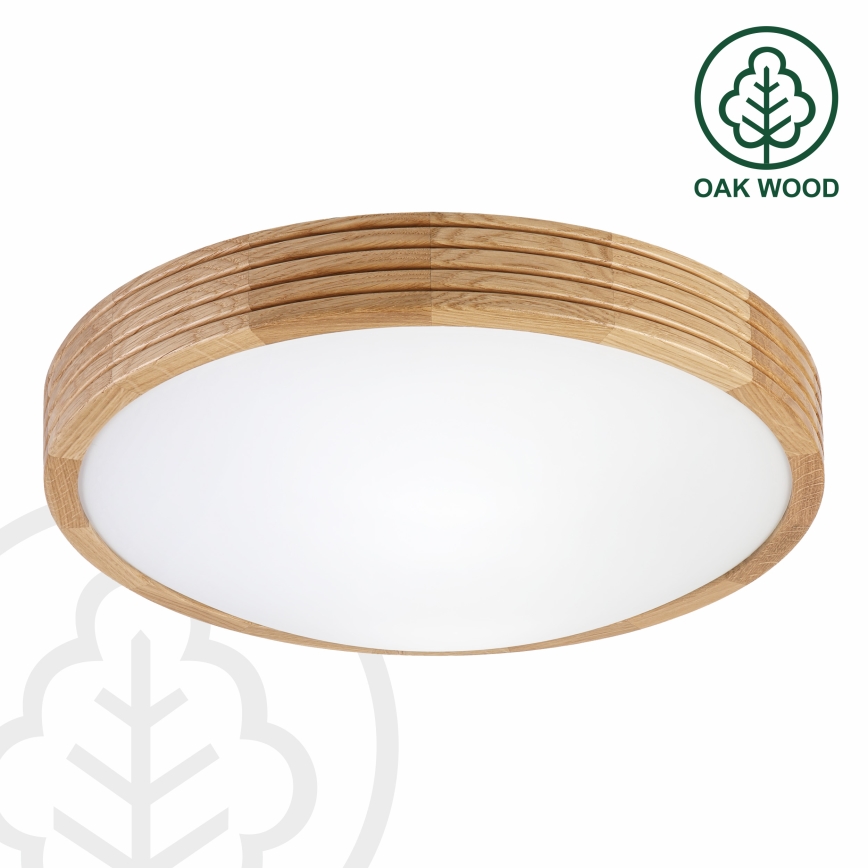 Brilagi - LED plafonieră CARVALHO MODERN SLIM 2xE27/60W/230V diam. 37,5 cm stejar