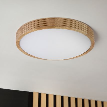 Brilagi - LED plafonieră CARVALHO MODERN SLIM 2xE27/60W/230V diam. 37,5 cm stejar