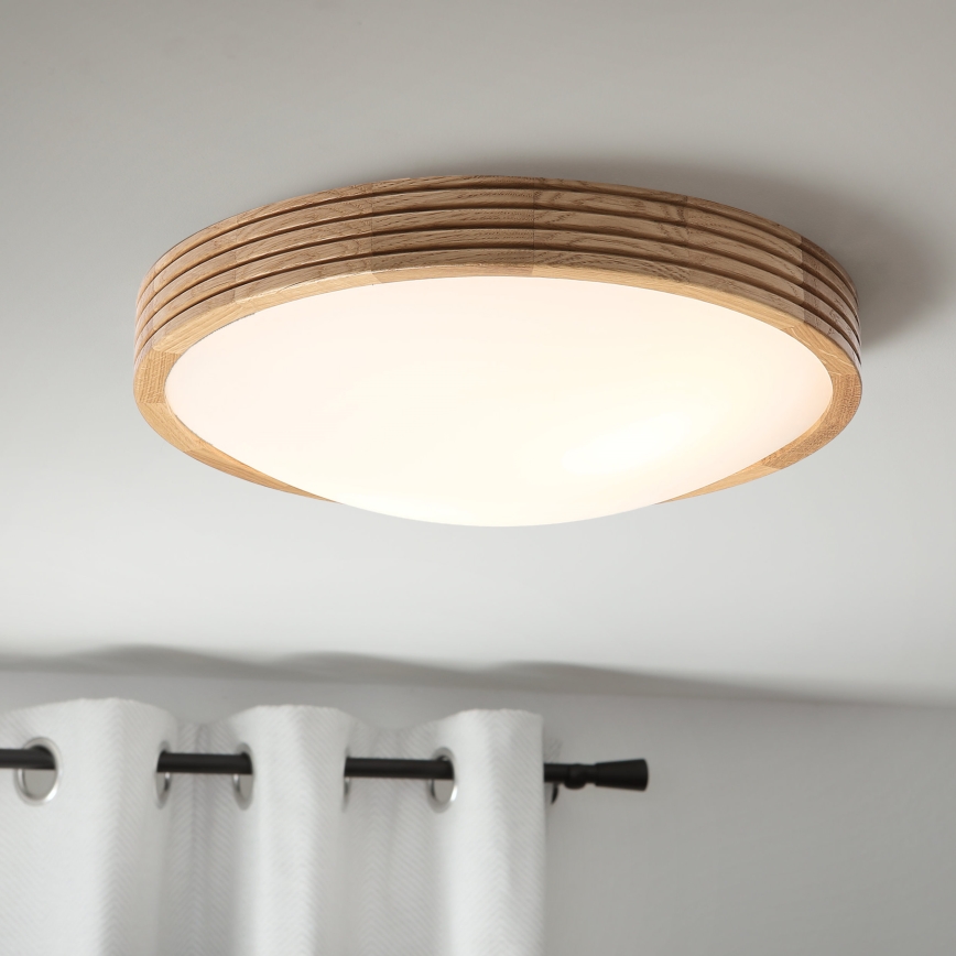 Brilagi - LED plafonieră CARVALHO MODERN SLIM 2xE27/60W/230V diam. 37,5 cm stejar