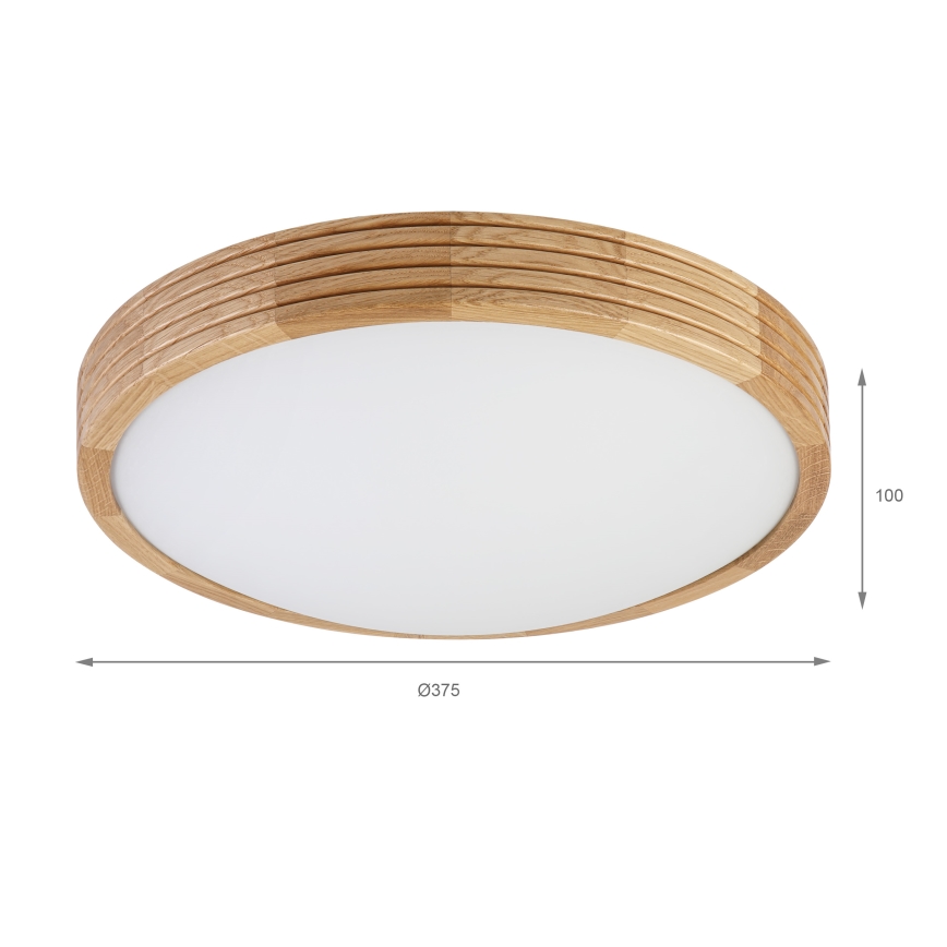 Brilagi - LED plafonieră CARVALHO MODERN SLIM 2xE27/60W/230V diam. 37,5 cm stejar