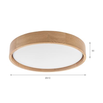Brilagi - Lampă LED de tavan MANAROLA PLAIN, 24W, 230V, 4000K, Ø 41 cm, stejar