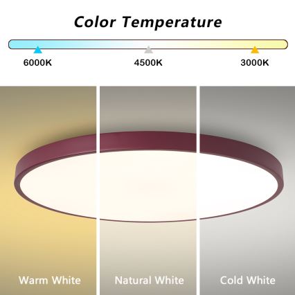 Brilagi - Plafonieră LED POOL LED/100W/230V 3000/4000/6000K Ø 80 cm burgundiu