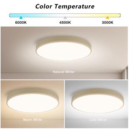 Brilagi - Plafonieră LED POOL, 60 W, 230 V, 3000/4000/6000 K, Ø 50 cm, bej