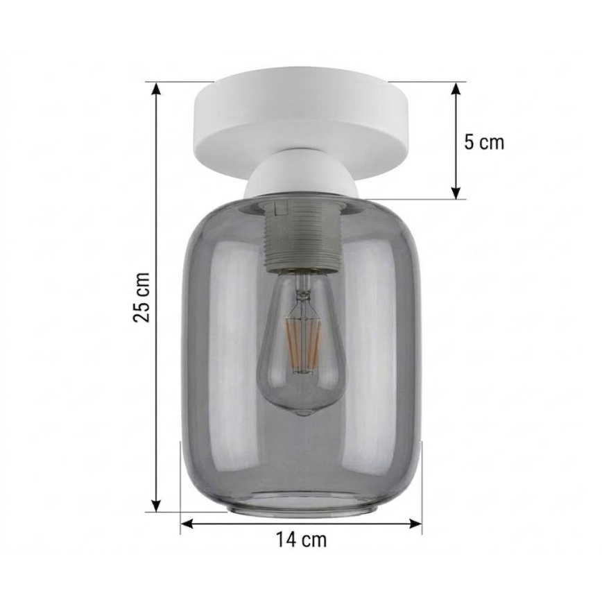 BRILAGI - LED lampă de tavan RETRO GLASS 1xE27/60W/230V Ø 14 cm alb/gri fumuriu