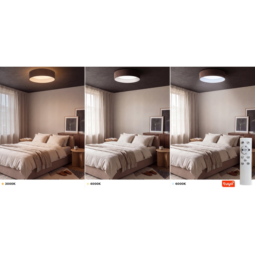 Brilagi - Plafonieră LED reglabilă VELVET SMARTIX STARS LED/36W/230V 3000-6000K Ø 55 cm maro Wi-Fi Tuya Beacon + telecomandă
