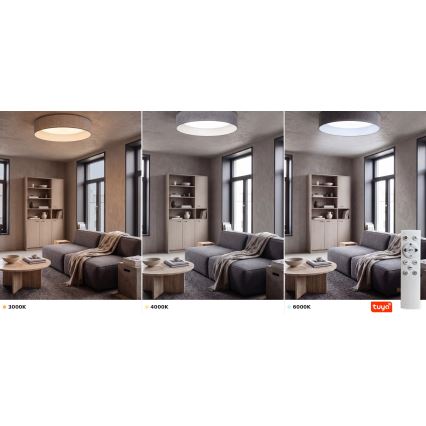 Brilagi - Plafonieră LED reglabilă VELVET SMARTIX STARS LED/36W/230V 3000-6000K Ø 55 cm gri Wi-Fi Tuya Beacon + telecomandă