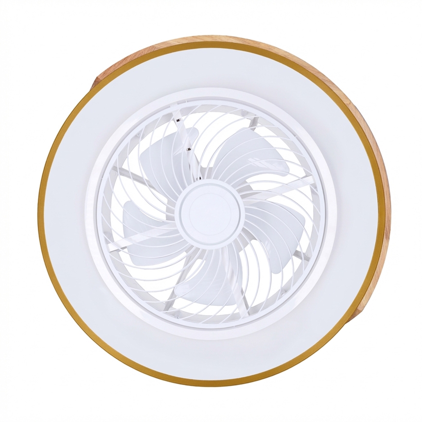 Brilagi - Plafonieră LED dimabilă cu ventilator LED/38W/230V 3000-6500K Ø 50 cm albastru/stejar + telecomandă