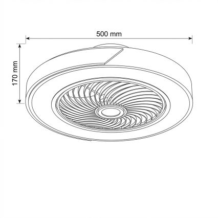 Brilagi - Plafonier LED dimabil cu ventilator integrat, 38W, 230V, 3000-6500K, Ø 50 cm, auriu/stejar + telecomandă