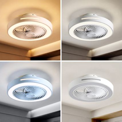 Brilagi - Plafonieră LED dimabilă cu ventilator LED/38W/230V 3000-6500K Ø46 cm albă + telecomandă
