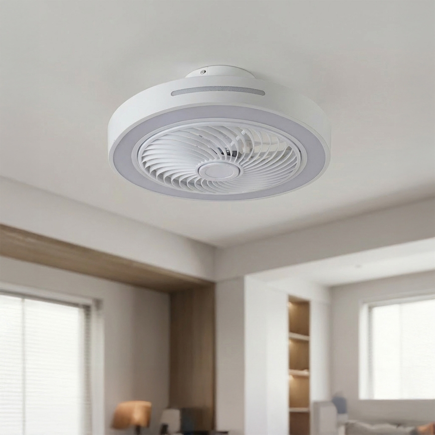 Brilagi - Plafonieră LED dimabilă cu ventilator LED/38W/230V 3000-6500K Ø46 cm albă + telecomandă