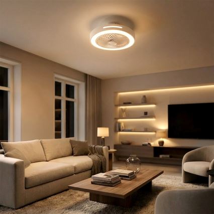 Brilagi - Plafonieră LED dimabilă cu ventilator LED/38W/230V 3000-6500K Ø46 cm albă + telecomandă