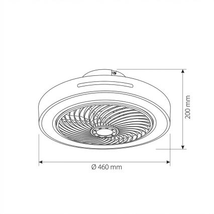 Brilagi - Plafonieră LED dimabilă cu ventilator LED/38W/230V 3000-6500K Ø46 cm albă + telecomandă