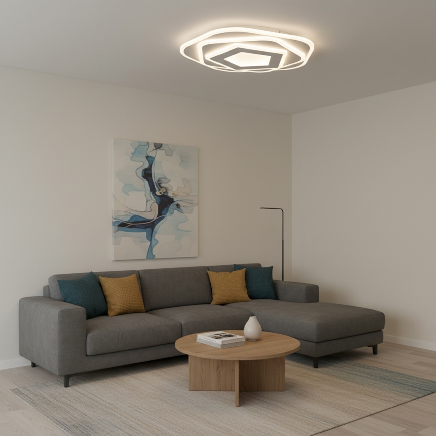 Brilagi - Plafonieră LED dimabilă MODERN, 64W, 230V, 3000-6000K, Ø 40 cm + telecomandă