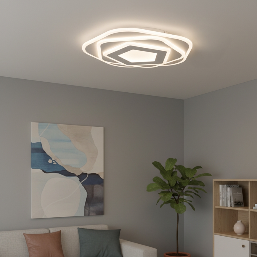 Brilagi - Plafonieră LED dimabilă MODERN, 64W, 230V, 3000-6000K, Ø 40 cm + telecomandă