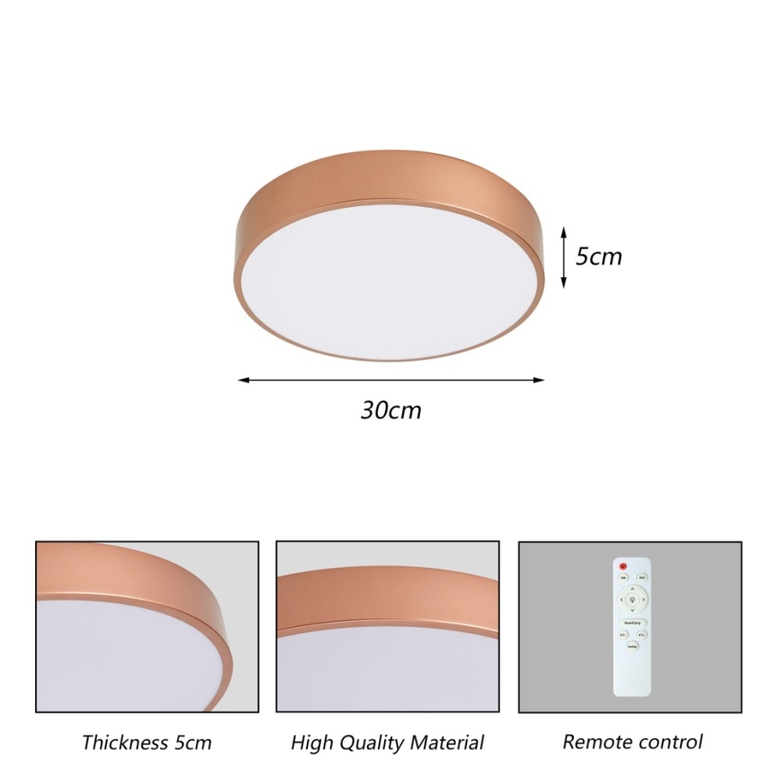 Brilagi - Lampă plafonieră LED dimabilă POOL LED/36W/230V 3000-6000K Ø 30 cm culoare bronz + telecomandă