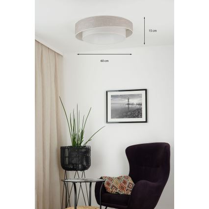 Brilagi - Plafonieră LED reglabilă DOVER SHINE LED/24W/230V Ø 60 cm 3000/4000/6500K gri/crem + telecomandă