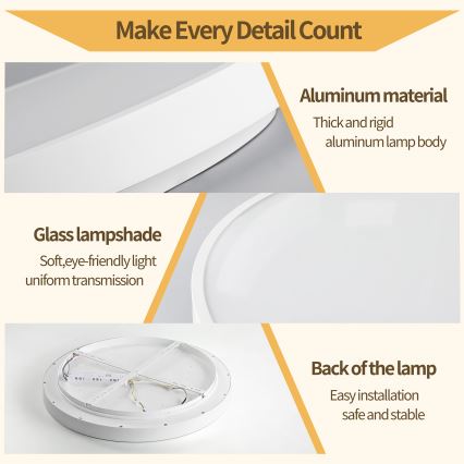 Brilagi - Plafonieră LED dimabilă GLASS POOL DOUBLE LED/48W/230V 3000-6000K 40 cm albă + telecomandă