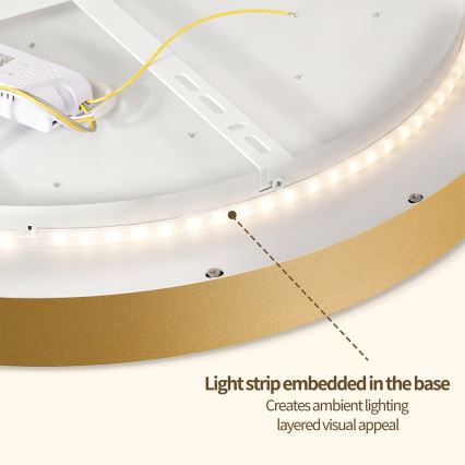 Brilagi - Plafonieră LED reglabilă GLASS POOL DOUBLE LED/48W/230V 3000-6000K 40 cm aurie + telecomandă