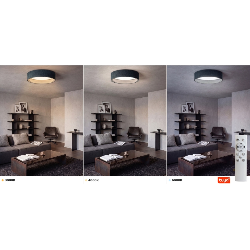 Brilagi - Plafonieră LED dimabilă VELVET SMARTIX STARS LED/36W/230V 3000-6000K diam. 55 cm verde Wi-Fi Tuya Beacon + telecomandă