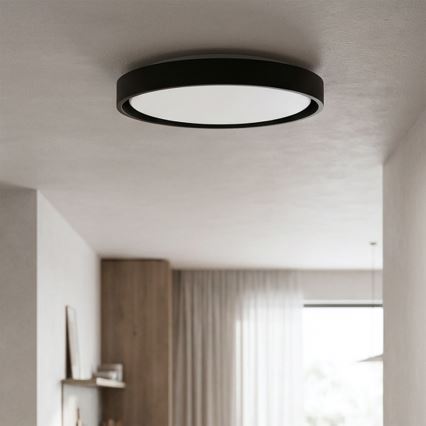 Brilagi - Plafonieră LED dimabilă MATTEO, 48 W, 230 V, 3000–6500 K, Ø 41 cm, negru + telecomandă