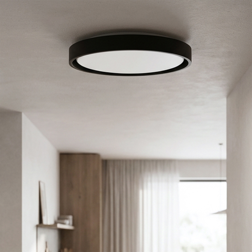 Brilagi - Plafonieră LED dimabilă MATTEO, 48 W, 230 V, 3000–6500 K, Ø 41 cm, negru + telecomandă