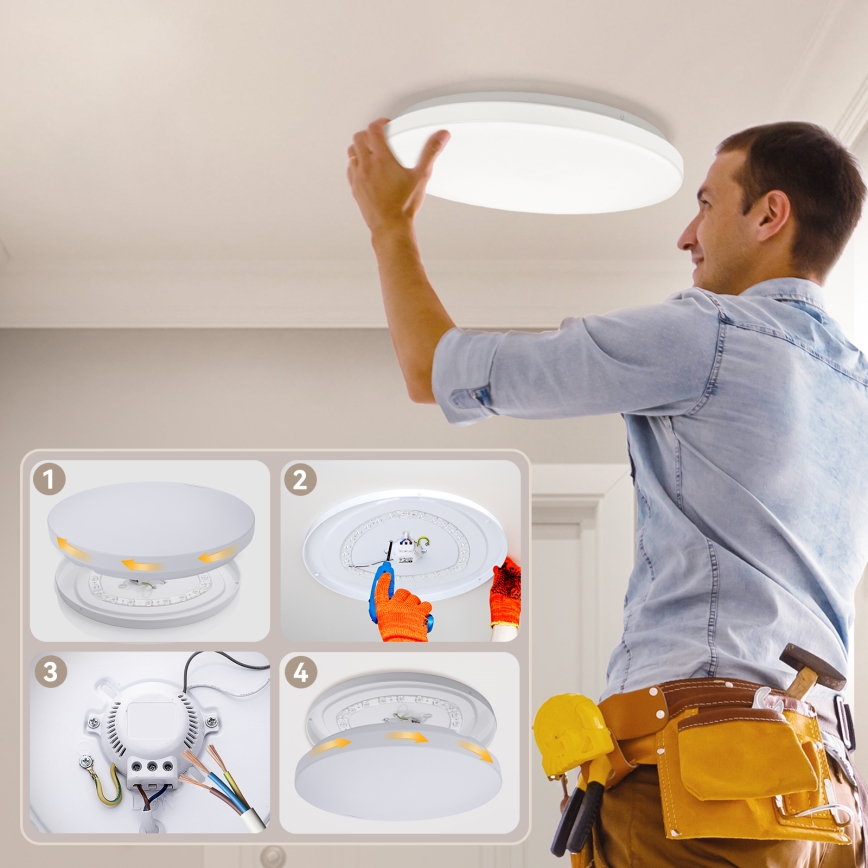 Brilagi - Plafonieră LED reglabilă MILKY WAY, 24W, 230V, 3000-6500K, Ø 38 cm + telecomandă