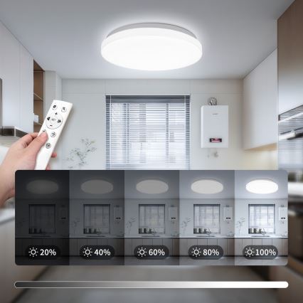 Brilagi - Plafonieră LED reglabilă MILKY WAY, 24W, 230V, 3000-6500K, Ø 38 cm + telecomandă