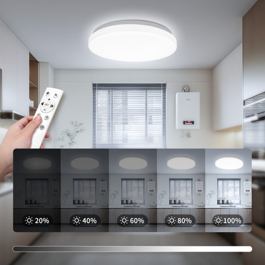 Brilagi - Plafonieră LED reglabilă MILKY WAY, 24W, 230V, 3000-6500K, Ø 38 cm + telecomandă