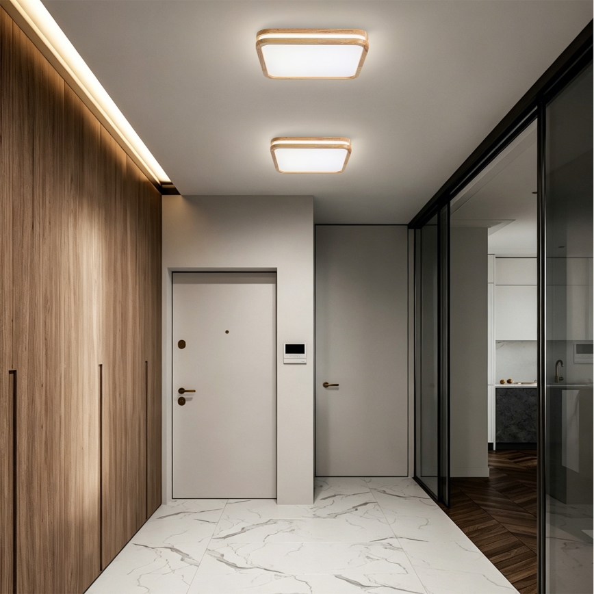 Brilagi - Plafonieră LED dimabilă MOLINA SQUARE LED/48W/230V 3000-6000K stejar 40x40 cm + telecomandă