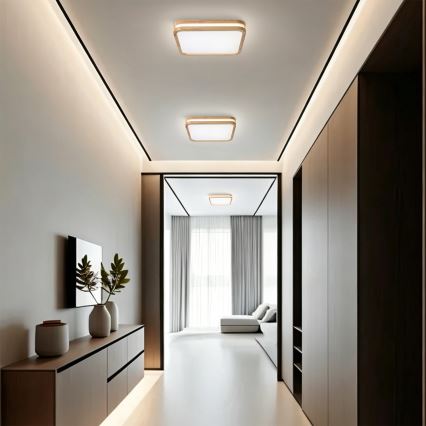 Brilagi - Plafonieră LED dimabilă MOLINA SQUARE LED/48W/230V 3000-6000K stejar 40x40 cm + telecomandă
