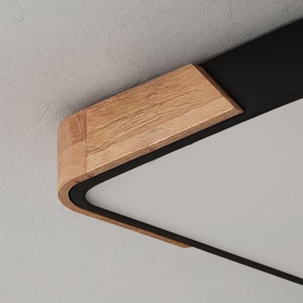 Brilagi - Plafonieră LED reglabilă PILANA LED/60W/230V 3000-6500K stejar/negru 56x56 cm + telecomandă