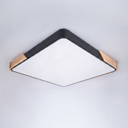 Brilagi - Plafonieră LED reglabilă PILANA LED/60W/230V 3000-6500K stejar/negru 56x56 cm + telecomandă