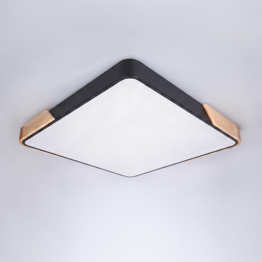 Brilagi - Plafonieră LED reglabilă PILANA LED/60W/230V 3000-6500K stejar/negru 56x56 cm + telecomandă