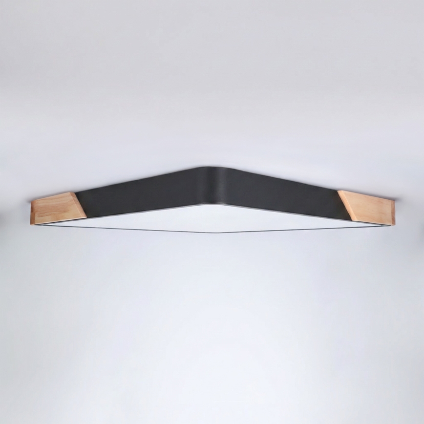Brilagi - Plafonieră LED reglabilă PILANA LED/60W/230V 3000-6500K stejar/negru 56x56 cm + telecomandă