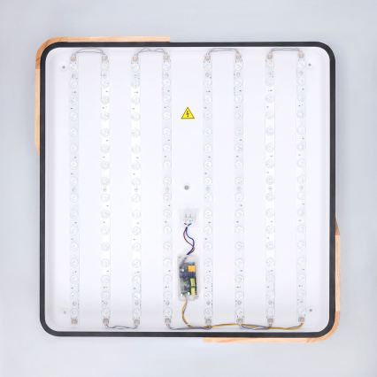 Brilagi - Plafonieră LED reglabilă PILANA LED/60W/230V 3000-6500K stejar/negru 56x56 cm + telecomandă