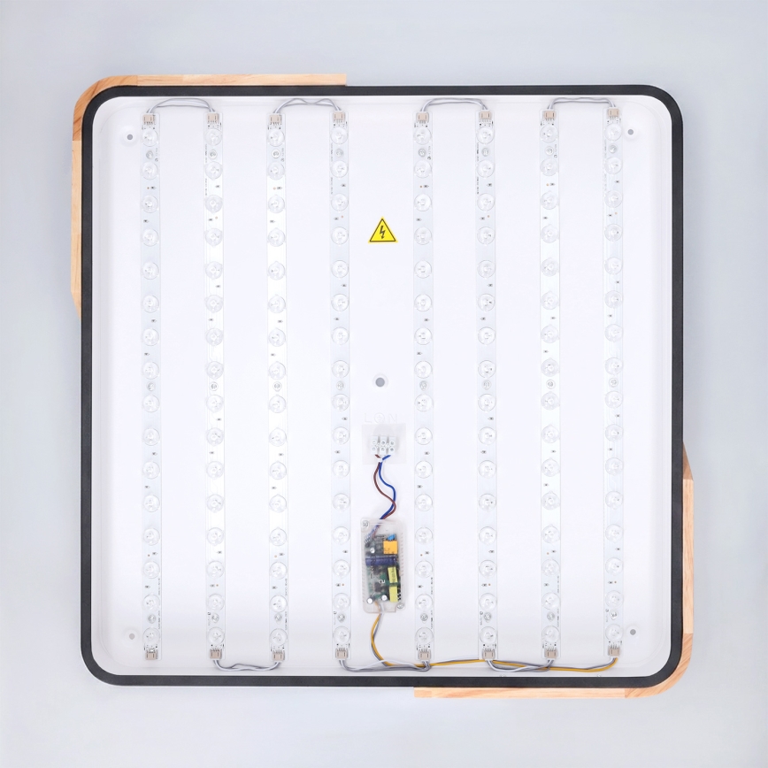 Brilagi - Plafonieră LED reglabilă PILANA LED/60W/230V 3000-6500K stejar/negru 56x56 cm + telecomandă