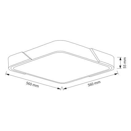 Brilagi - Plafonieră LED reglabilă PILANA LED/60W/230V 3000-6500K stejar/negru 56x56 cm + telecomandă