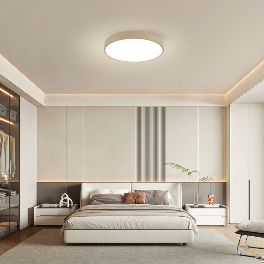 Brilagi - Lampă de tavan LED dimabilă POOL, 60W, 230V, 3000–6000K, diametru 60 cm, bej, cu telecomandă