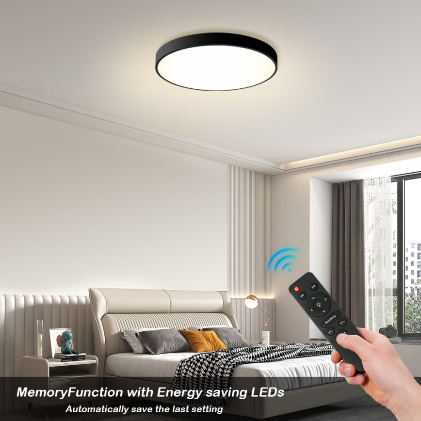 Brilagi - Plafonieră LED dimabilă POOL LED/60W/230V 3000-6000K diam. 60 cm neagră + telecomandă