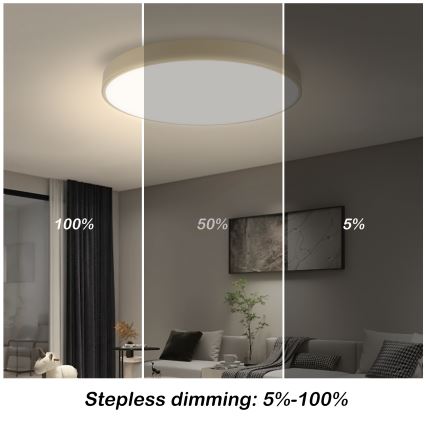 Brilagi - Plafonieră LED dimabilă POOL SMART LED/60W/230V 3000-6000K diametru 50 cm Wi-Fi Tuya bej + telecomandă
