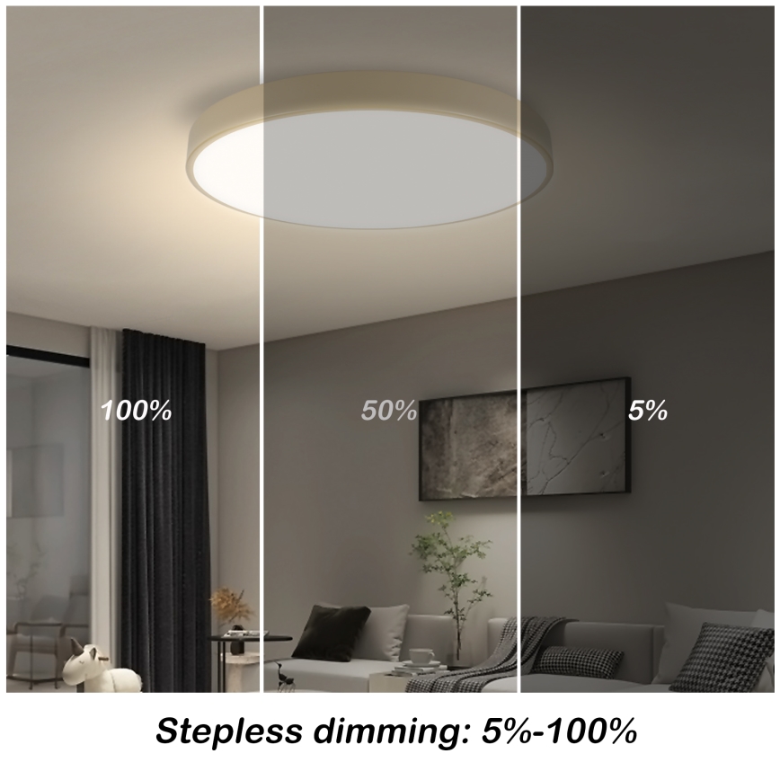Brilagi - Plafonieră LED dimabilă POOL SMART LED/60W/230V 3000-6000K diametru 50 cm Wi-Fi Tuya bej + telecomandă