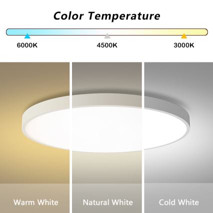 Brilagi - Lampă plafon LED dimabilă POOL SMART, 100W, 230V, 3000–6000K, Ø 80 cm, Wi‑Fi Tuya, albă + telecomandă