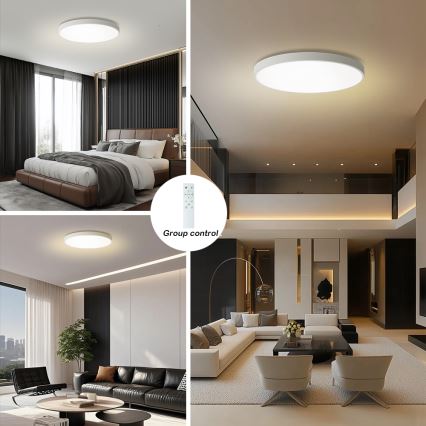 Brilagi - Lampă plafon LED dimabilă POOL SMART, 100W, 230V, 3000–6000K, Ø 80 cm, Wi‑Fi Tuya, albă + telecomandă