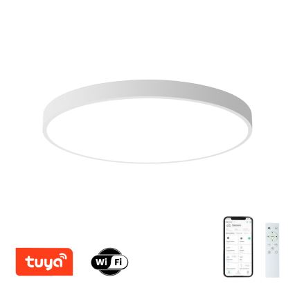 Brilagi - Lampă plafon LED dimabilă POOL SMART, 100W, 230V, 3000–6000K, Ø 80 cm, Wi‑Fi Tuya, albă + telecomandă